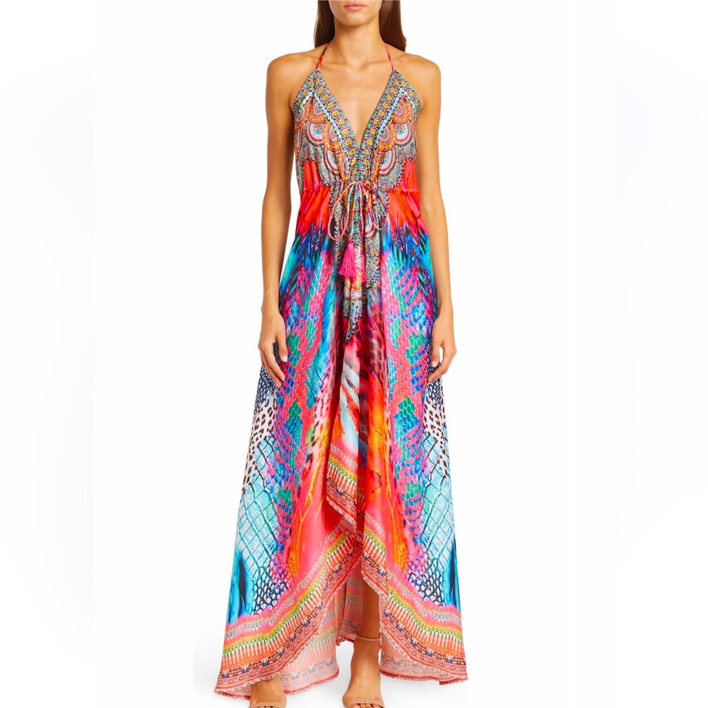 RANEES Bright Floral Halter DRESS